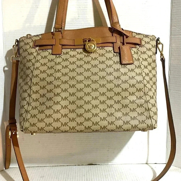 Michael kors MK signature print canvas satchel handbag - Picture 12 of 12